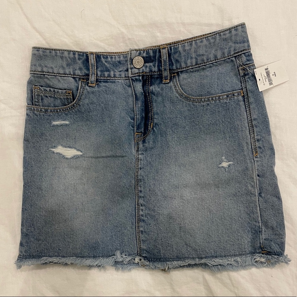 NWT, Gap Girls Distressed Denim Skirt, Size 8